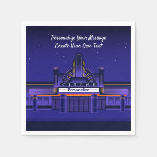 Movie Night Cinema Theatre Marque Personalise Napkin