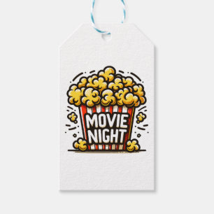 Movie Night Delight Playful Popcorn Gift Tags