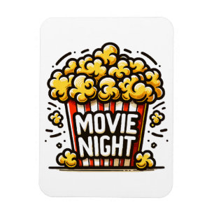 Movie Night Delight Playful Popcorn Magnet