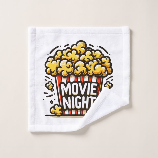 Movie Night Delight Playful Popcorn Wash Cloth (Wash Cloth)