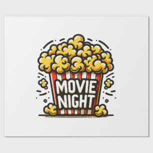 Movie Night Delight Playful Popcorn Wrapping Paper