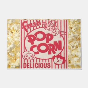 Movie Night Fresh Popcorn Doormat