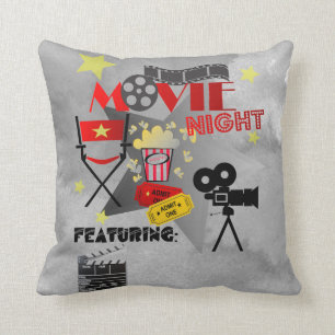 Movie Night Home Theatre Design Cushion