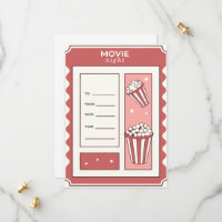 Movie Night Invitation Template with Popcorn 