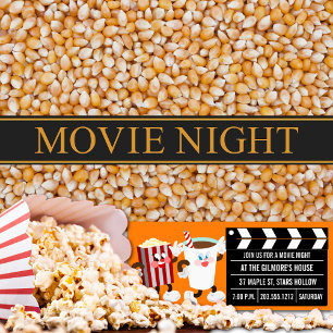 Movie Night Invitations (Orange)
