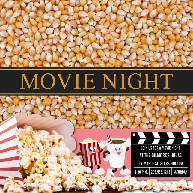 Movie Night Invitations (Pink) (Creator Uploaded)