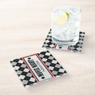 *Movie Night* Movie Ticket Glass Coaster