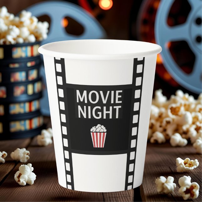 Movie Night Paper Cups | Film Strip & Popcorn  (Creator Uploaded)