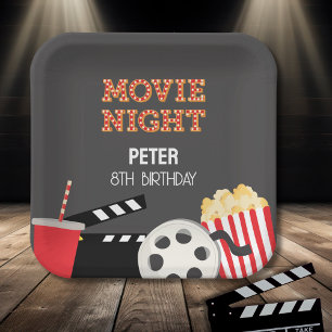 MOVIE NIGHT PAPER PLATE