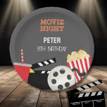 MOVIE NIGHT PAPER PLATE<br><div class="desc">BACKYARD MOVIE PARTY SIGN</div>