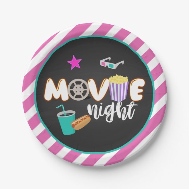 Movie Night Plate - Girl (Front)