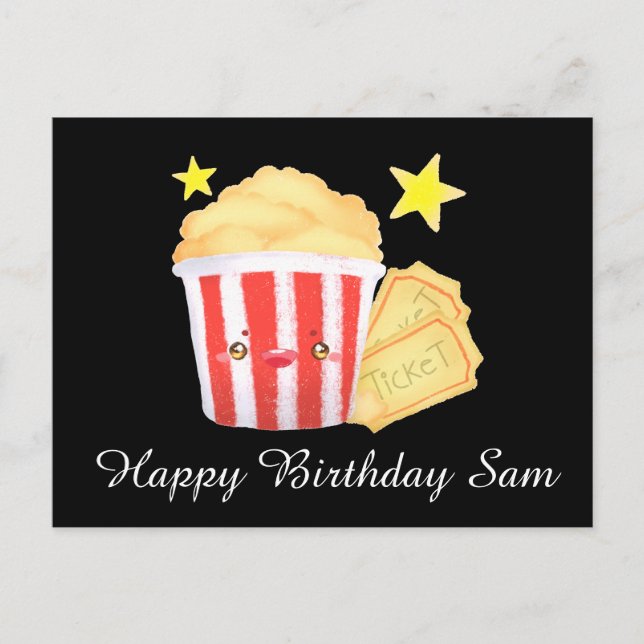 Movie Night Popcorn And Tickets Postcard (Front)