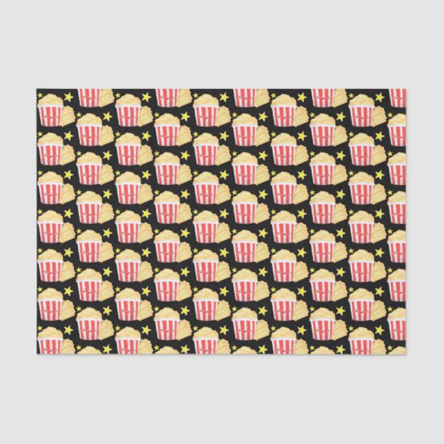 Movie Night Popcorn And Tickets Tissue Paper (Front)