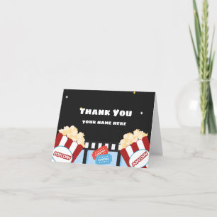 Movie Night Popcorn Cinema Backyard Party Thank You Card