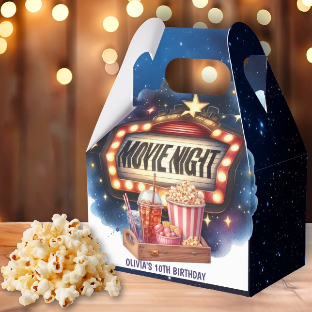 Movie Night Popcorn Kids Birthday Favour Box (Creator Uploaded)