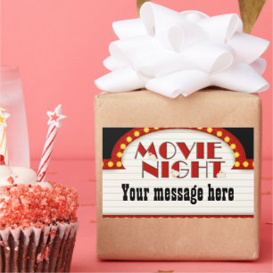 Movie night sign add message sticker