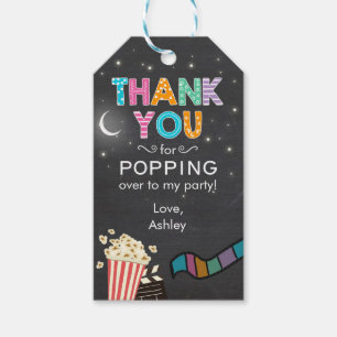 Movie night thank you favour gift tags Cinema