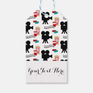 Movie Night Theme Camera Personalised Name Gift Tags