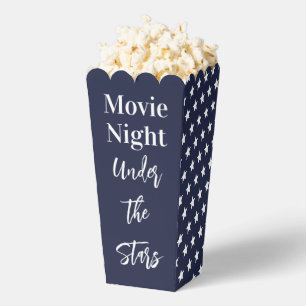 Movie Night Under the Stars Dark Blue and White Favour Box