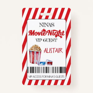 Movie Night VIP Guest Lanyard, Cinema Lanyard, Bad ID Badge