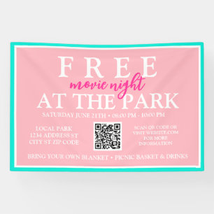 Movie Nights at the Park Custom Summer Event Banner