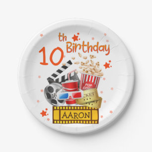 Movie Party Cinema Theater Birthday Matching  Paper Plate