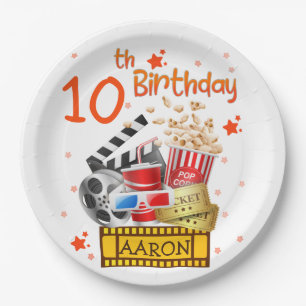 Movie Party Cinema Theater Birthday Matching  Paper Plate