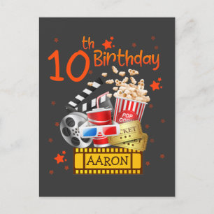 Movie Party Cinema Theater Birthday Matching Postcard