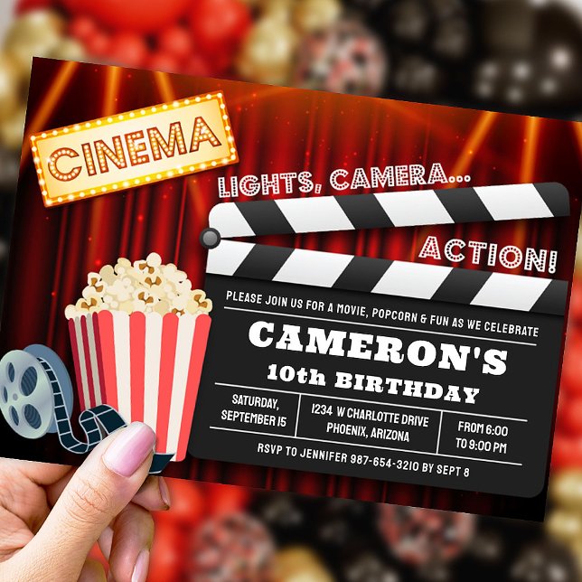 Movie Party invitation, Movie Evening Invitation (Creator Uploaded)