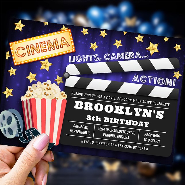 Movie Party invitation, Movie Evening Invitation (Creator Uploaded)