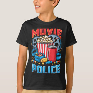 Movie police film movie food night snack popcorn  T-Shirt