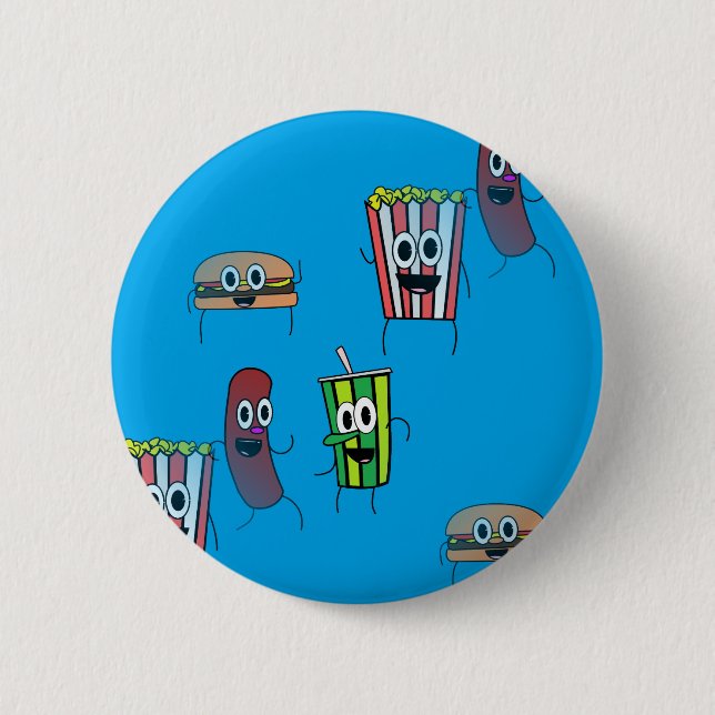 movie popcorn 6 cm round badge (Front)