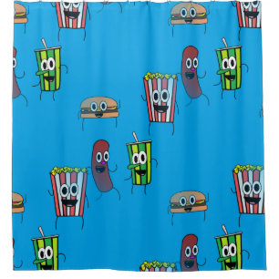 movie popcorn bathroom shower curtain