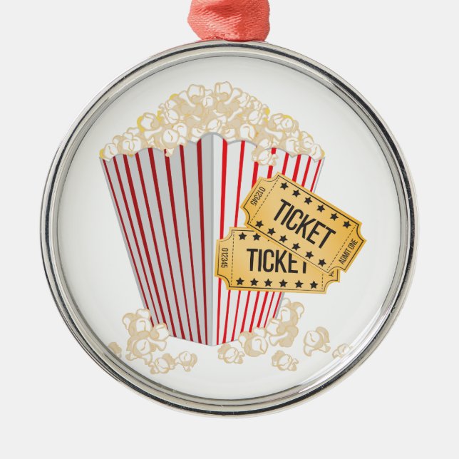 Movie Popcorn Metal Tree Decoration (Front)
