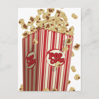 movie popcorn postcard