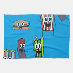 movie popcorn tea towel