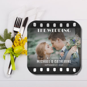 Movie Poster Film Reel Wedding Unique  Paper Plate