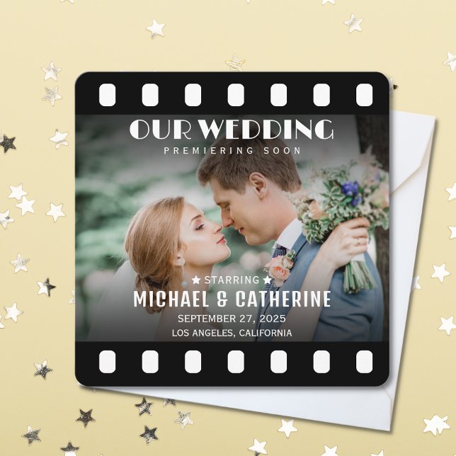 Movie Poster Film Reel Wedding Unique  Save The Date (Creator Uploaded)
