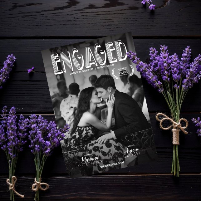 Movie Poster Save The Date Photo Announcement (Creator Uploaded)