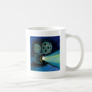 Movie projector colourful expressive painting art coffee mug