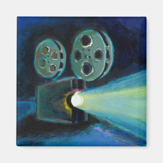 Movie projector colourful expressive painting art magnet