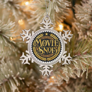 Movie Snob - funny movie lover Snowflake Pewter Christmas Ornament