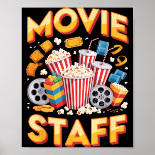 Movie staff film movie food night snack popcorn  poster