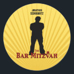 Movie Star Bar Mitzvah Sticker Yellow Blue<br><div class="desc">You can “brand” anything and transform it into your son’s Movie Star Bar Mitzvah theme. Put stickers on “movie candy” boxes, giveaways, gifts, prizes, place them on popcorn boxes, stick them to the gift bags themselves…or on virtually anything you want to give a little premiere flavour. (Plus, you can customise...</div>