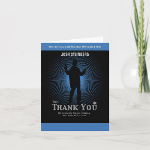 Movie Star Bar Mitzvah Thank You Black Navy Blue