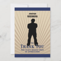 Movie Star Bar Mitzvah Thank You Tan Navy Blue