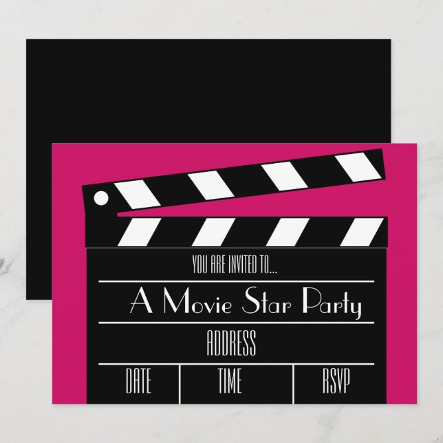 Movie Star Hollywood dress up party Invitation (Front/Back)