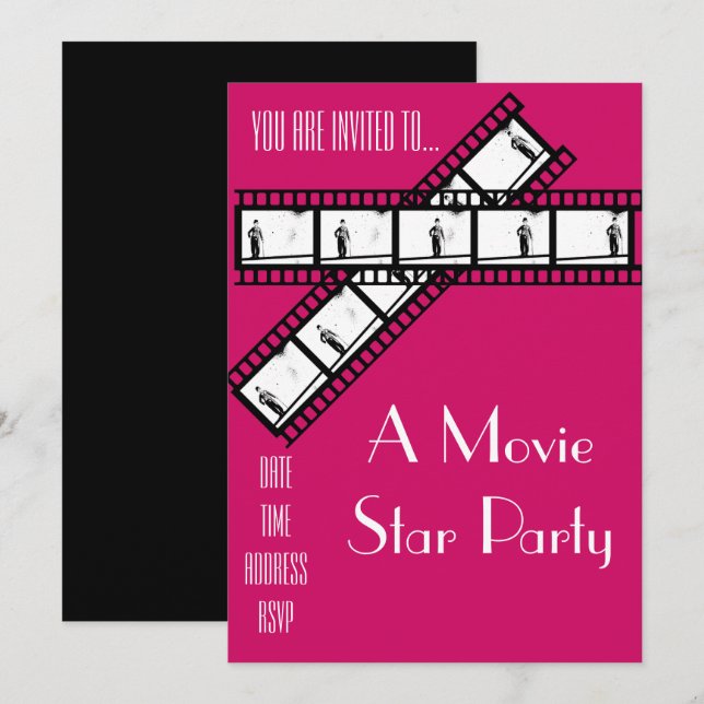 Movie Star Hollywood dress up party Invitation (Front/Back)