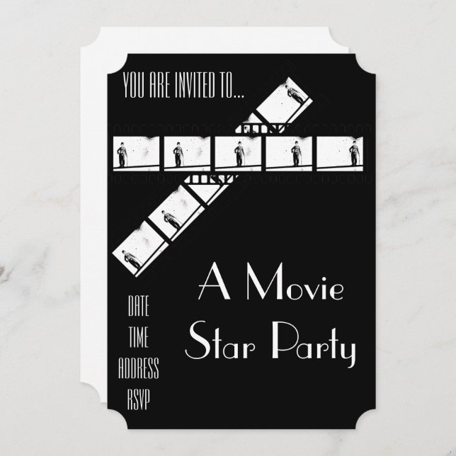 Movie Star Hollywood dress up party Invitation (Front/Back)
