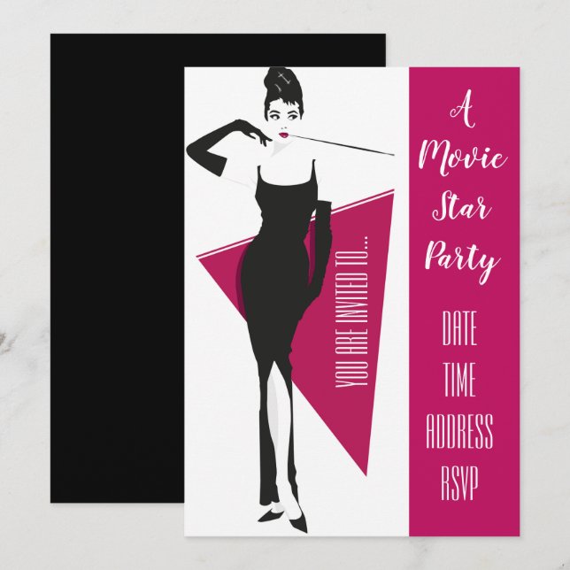 Movie Star Hollywood dress up party Invitation (Front/Back)